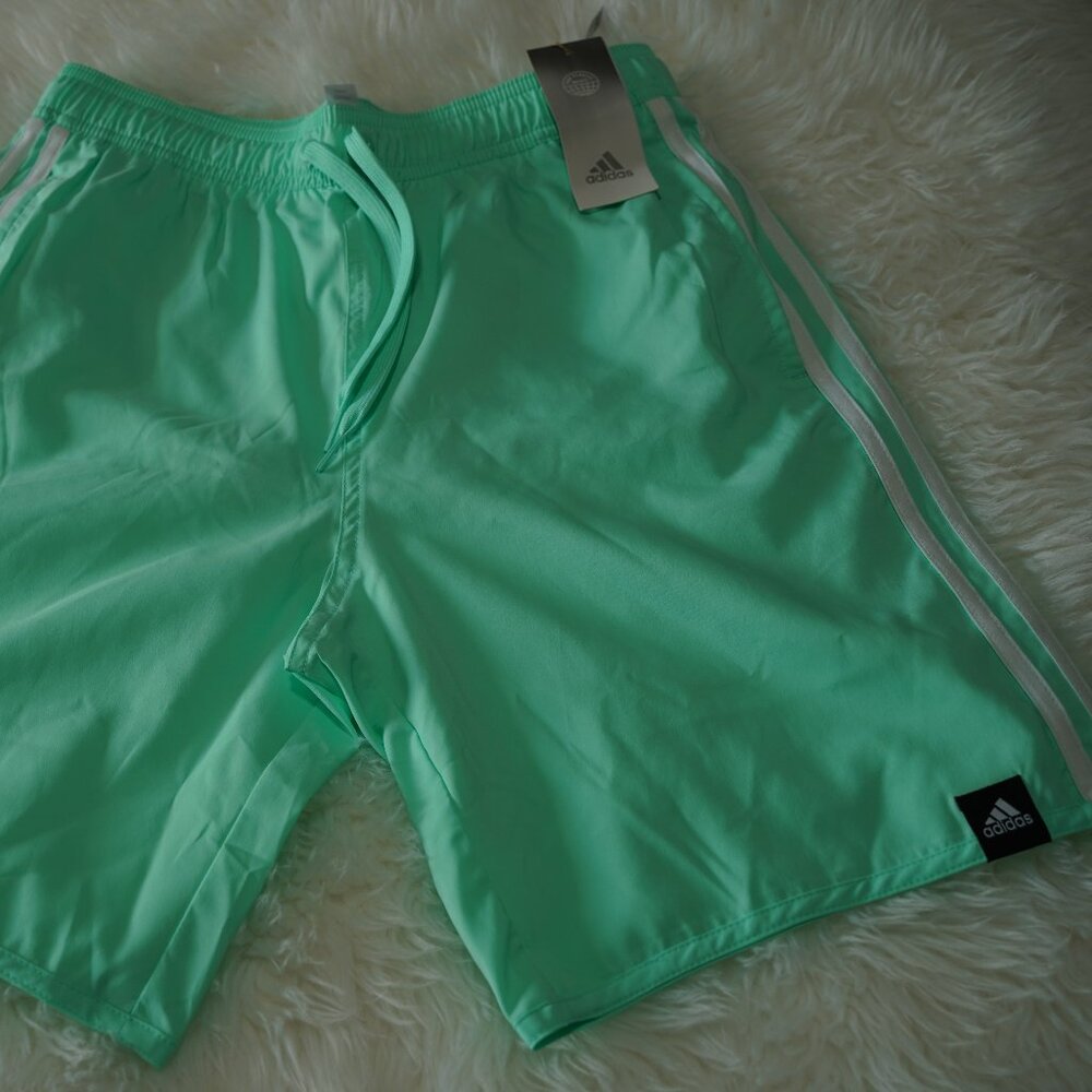 adidas Men's 3 Stripe Classic Swim Trunks Sz S NWT